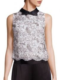 Alice   Olivia - Manie Embellished Collared Top at Saks Off 5th